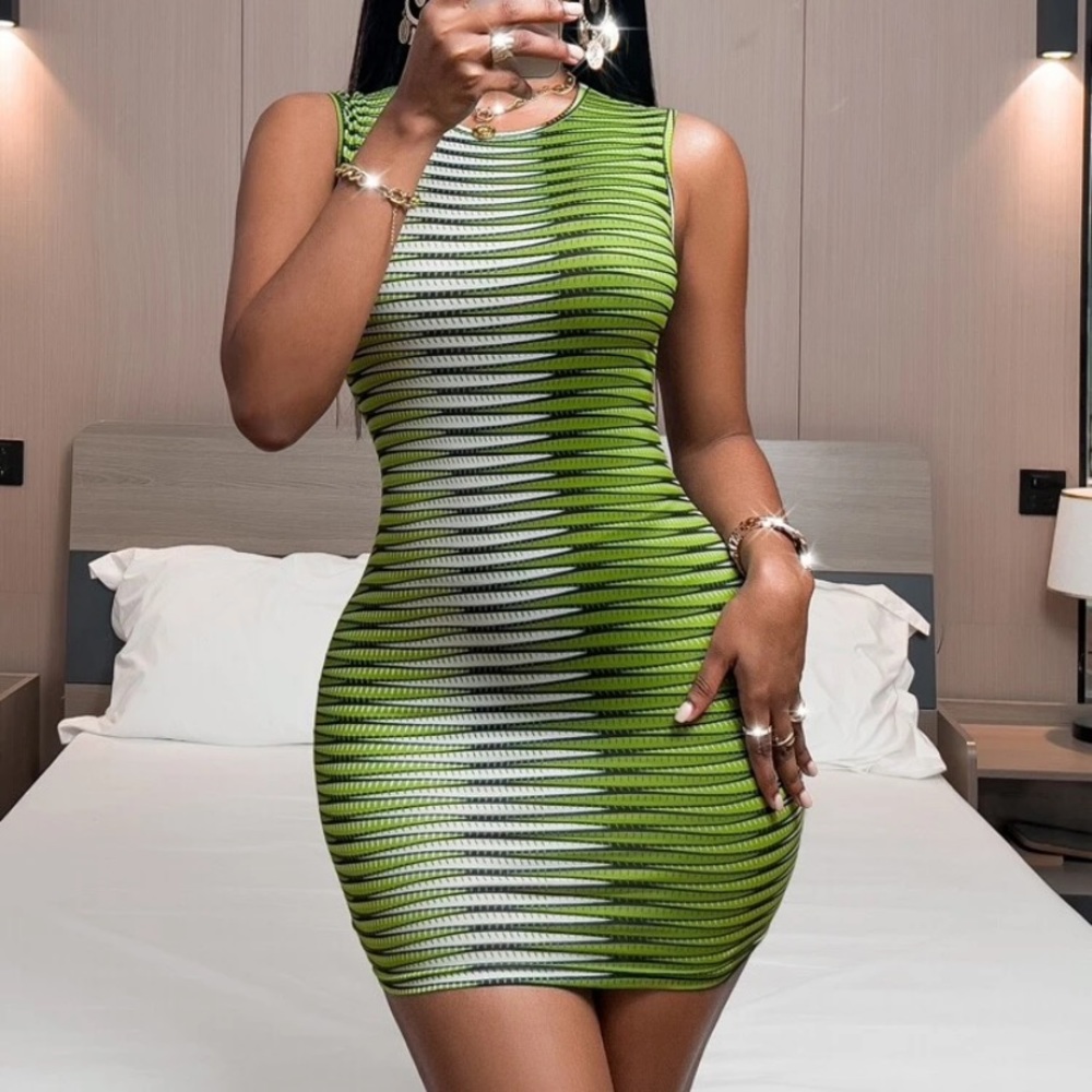 SHEIN SXY Geo Print Bodycon Dress